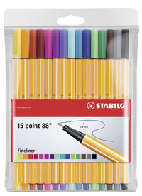 STABILO Fineliner point 88, 15er Kunststoff-Etui