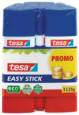 tesa ecoLogo Easy Stick Klebestift, lösungsmittelfrei, 3x25 g