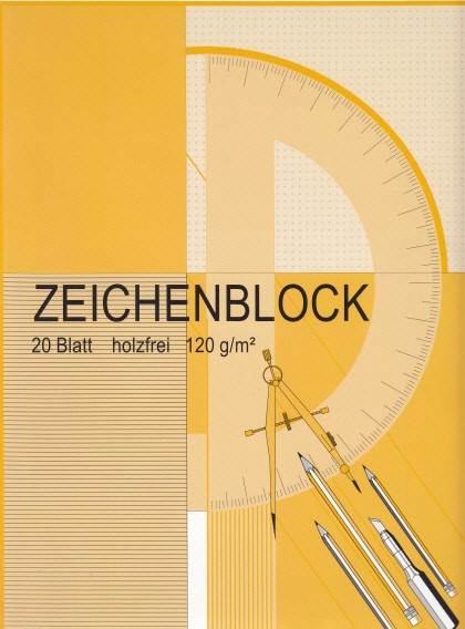 Zeichenblock A4, 20Blatt, 120g/m²