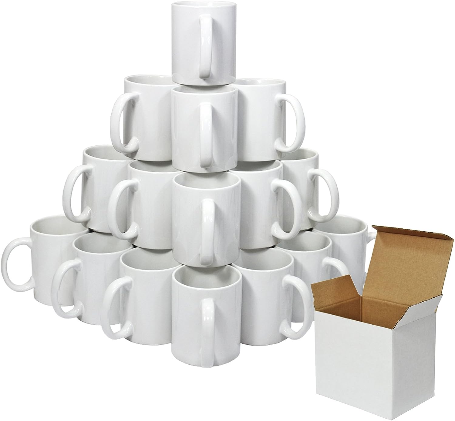 36 Stück Fototasse Sublimation Kaffee Tassen Becher weiss