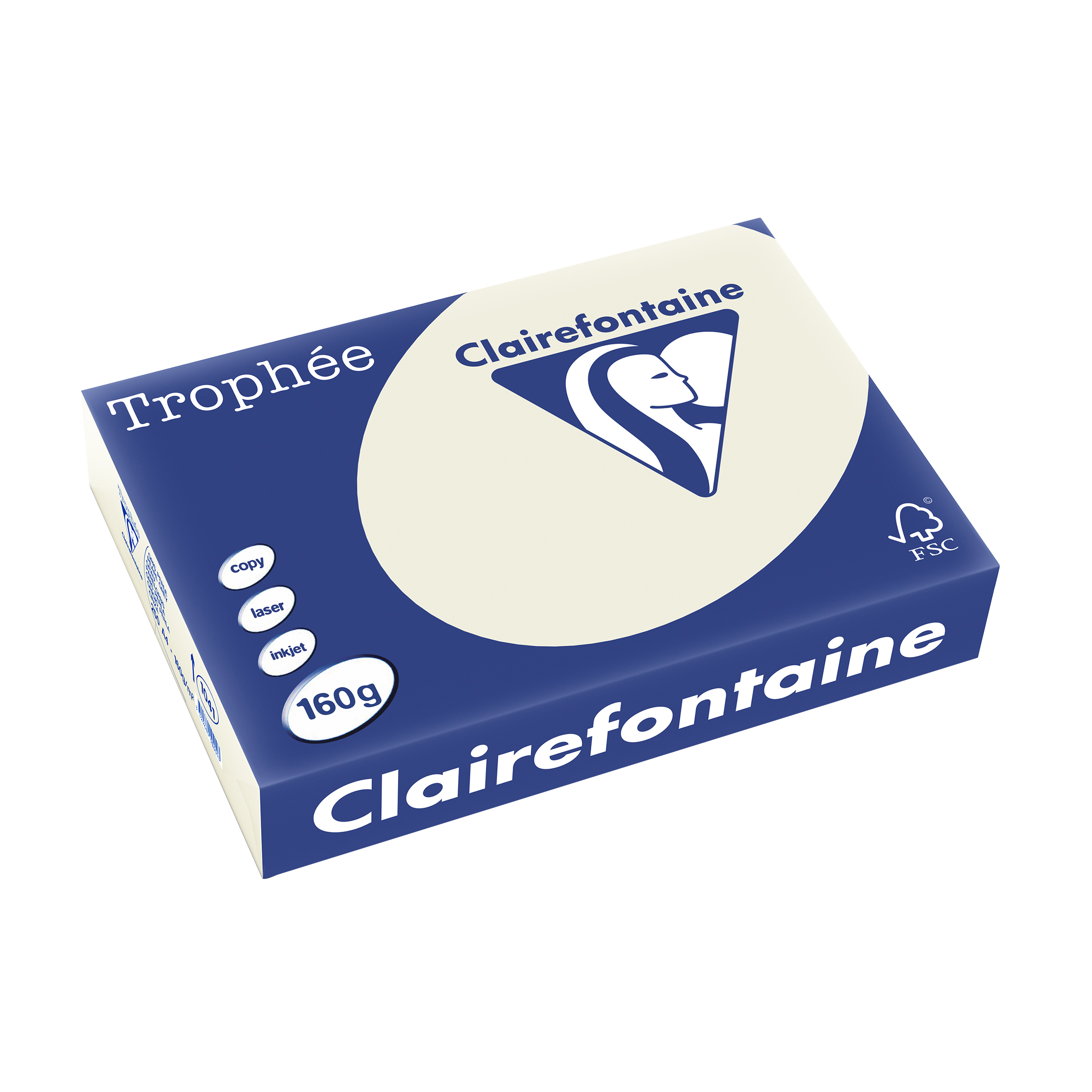 Clairefontaine Multifunktionspapier Trophée A4, 160 g/qm, hellgrau