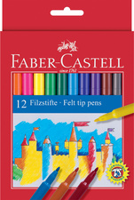 FABER-CASTELL Fasermaler, 12er Kartonetui