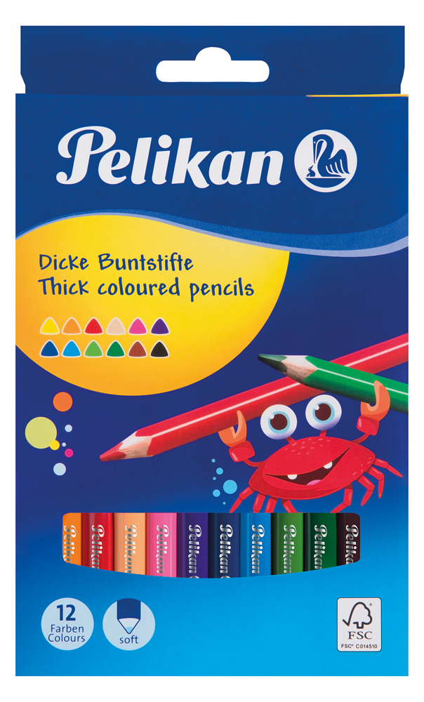 Pelikan Dreikant-Buntstifte dick, 12er Kartonetui