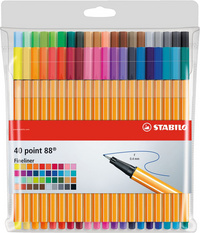 STABILO Fineliner point 88, 40er Kunststoff-Etui