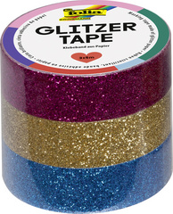 folia Deko-Klebeband "Glitzer Tape", pink/gold/hellblau